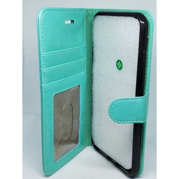 iPhone 7 Plus Truth Cell Phone Case Wallet RFID With Credit Card Protector Green - Picture 2 of 11